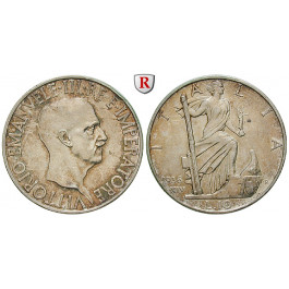 Italien, Königreich, Vittorio Emanuele III., 10 Lire 1936, Jahr 14, ss-vz