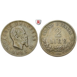 Italien, Königreich, Vittorio Emanuele II., 2 Lire 1863, ss