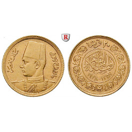 Ägypten, Farouk, 20 Piaster 1938, 1,49 g fein, vz