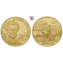 Österreich, 2. Republik, 100 Ecu (Medaille) 1995, 7,89 g fein, PP