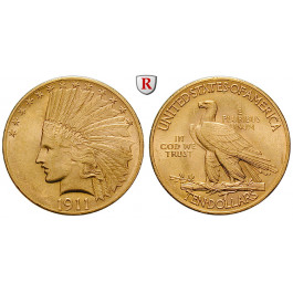 USA, 10 Dollars 1911, 15,05 g fein, vz/vz+