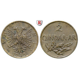 Albanien, Zogu I., 2 Quindar Ar 1935, f.st
