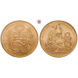 Peru, Republik, 100 Soles 1966, 42,13 g fein, f.st