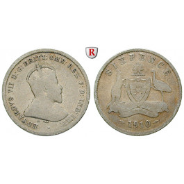Australien, Edward VII., 6 Pence 1910, s