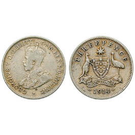Australien, George V., 3 Pence 1914, ss