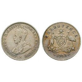Australien, George V., 3 Pence 1912, ss