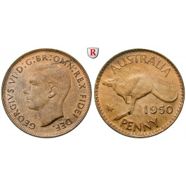 Australien, George VI., Penny 1950, vz-st