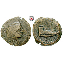 Römische Republik, L. Antestius Gragulus, Quadrans 136 v.Chr., f.ss