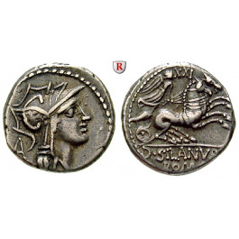 Römische Republik, D. Silanus, Denar 91 v.Chr., ss-vz
