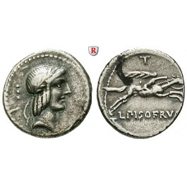 Römische Republik, L. Piso Frugi, Denar 90 v.Chr., ss+