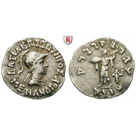 Baktrien und Indien, Königreich Baktrien, Menander, Drachme 155-130 v.Chr., ss