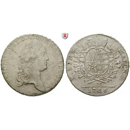 Sachsen, Albertinische Linie, Friedrich August III., Konventionstaler 1786, ss-vz