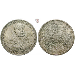 Deutsches Kaiserreich, Sachsen-Weimar-Eisenach, Wilhelm Ernst, 5 Mark 1908, Universität Jena, vz-st, J. 161