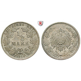 Deutsches Kaiserreich, 1/2 Mark 1919, E, f.st, J. 16