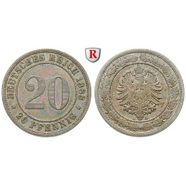 Deutsches Kaiserreich, 20 Pfennig 1888, A, ss, J. 6