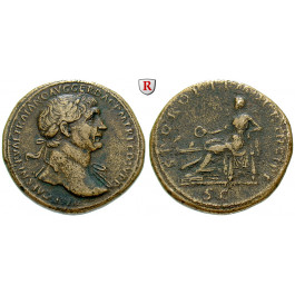 Römische Kaiserzeit, Traianus, Sesterz 101-102, ss+
