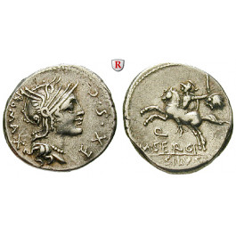 Römische Republik, M. Sergius Silus, Denar 116-115 v.Chr., ss+