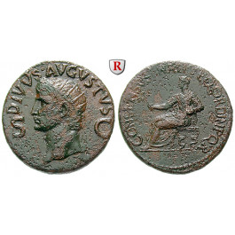 Römische Kaiserzeit, Augustus, Dupondius 37-41 (unter Caligula), vz