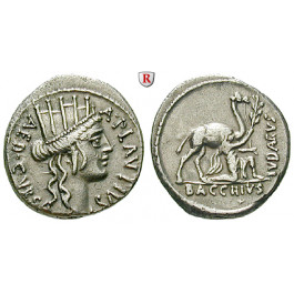 Römische Republik, A. Plautius, Denar 55 v.Chr., ss-vz