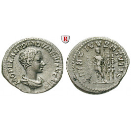 Römische Kaiserzeit, Diadumenianus, Caesar, Denar 217-218, ss+/ss