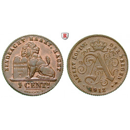 Belgien, Königreich, Albert I., Centime 1912, vz-st