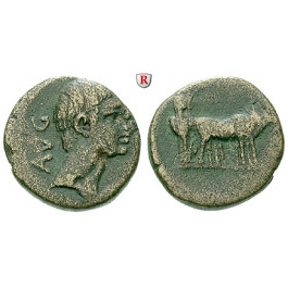 Römische Provinzialprägungen, Makedonien, Philippi, Augustus, Bronze, ss