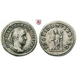 Römische Kaiserzeit, Gordianus II., Denar 238, ss+/ss