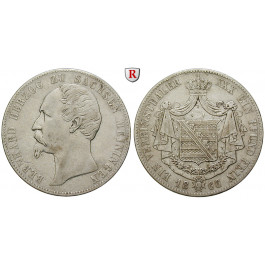 Sachsen, Sachsen-Meiningen, Bernhard Erich Freund, Vereinstaler 1866, ss