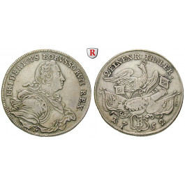 Brandenburg-Preussen, Königreich Preussen, Friedrich II., 1/2 Reichstaler 1752, ss