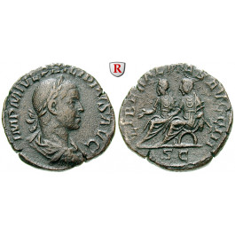 Römische Kaiserzeit, Philippus II., Caesar, Sesterz 247-249, ss+