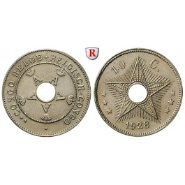 Belgisch-Kongo, Albert I., 10 Centimes 1928, vz