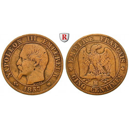 Frankreich, Napoleon III., 5 Centimes 1857, ss