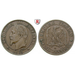 Frankreich, Napoleon III., 5 Centimes 1865, ss+