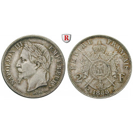Frankreich, Napoleon III., 2 Francs 1868, ss-vz