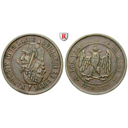 Frankreich, Napoleon III., Bronzemedaille 1871, ss