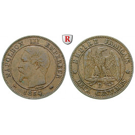 Frankreich, Napoleon III., 2 Centimes 1854, ss+
