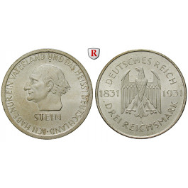 Weimarer Republik, 3 Reichsmark 1931, vom Stein, A, vz-st, J. 348