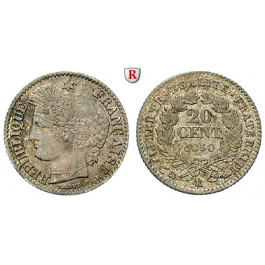 Frankreich, II. Republik, 20 Centimes 1850, ss+