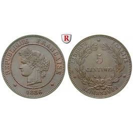 Frankreich, III. Republik, 5 Centimes 1886, vz+