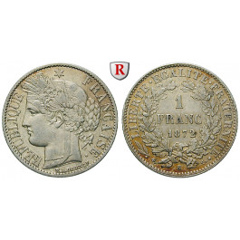 Frankreich, III. Republik, Franc 1872, ss+