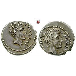 Römische Republik, Q. Pompeius Rufus, Denar 54 v.Chr., vz