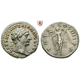 Römische Kaiserzeit, Traianus, Denar 101-102, f.vz