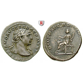 Römische Kaiserzeit, Traianus, Denar 103-111, ss+