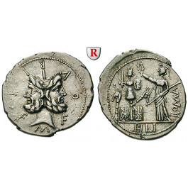 Römische Republik, M. Furius, Denar 119 v.Chr., vz