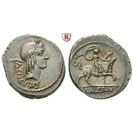 Römische Republik, L. Valerius Acisculus, Denar 45 v.Chr., vz-st