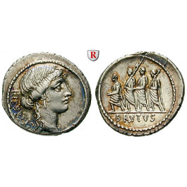 Römische Republik, M. Junius Brutus, Denar 54 v.Chr., f.vz
