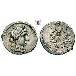 Römische Republik, Caius Iulius Caesar, Denar 46-45 v.Chr., f.vz/vz