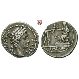 Römische Kaiserzeit, Augustus, Denar 8 v.Chr., ss