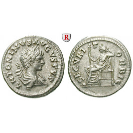 Römische Kaiserzeit, Caracalla, Denar 200-201, ss+