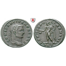 Römische Kaiserzeit, Constantius I., Caesar, Follis 296, ss/ss+